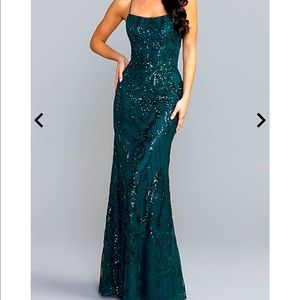 Promgirl - Forest Green Sequin Prom Dress, Size 8